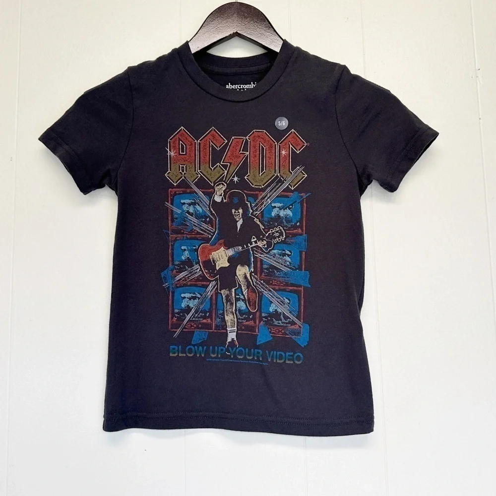 NWT ABERCROMBIE KIDS AC/DC Graphic T-Shirt 5/6